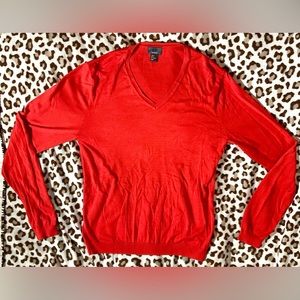 H&M orange v neck long sleeve light sweater